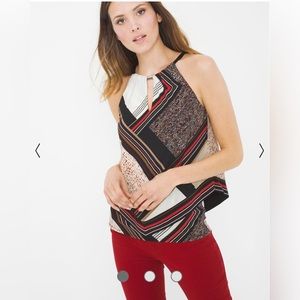 White House Black Market - Geometric Printed Layer Halter Top